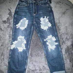 Hollister Distressed Dark Wash Jeans Juniors